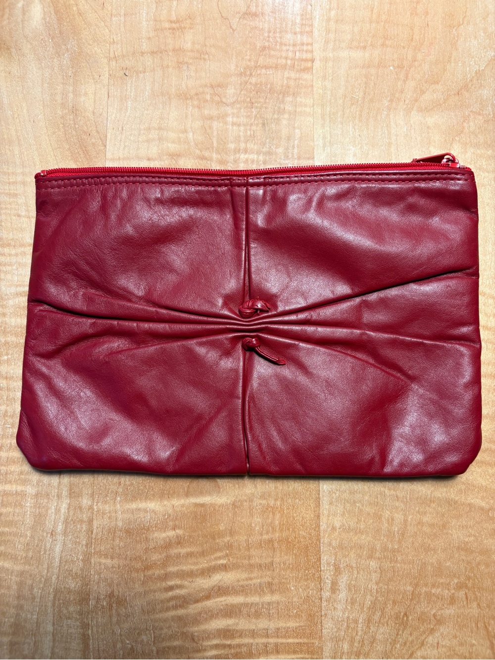 Vintage Letisse Red Leather Clutch